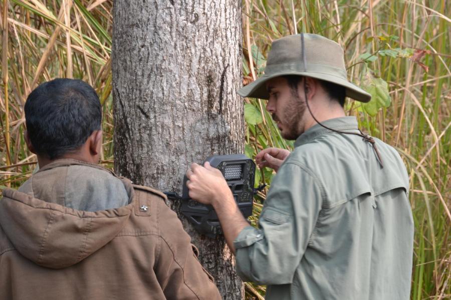 Neil setting camera trap